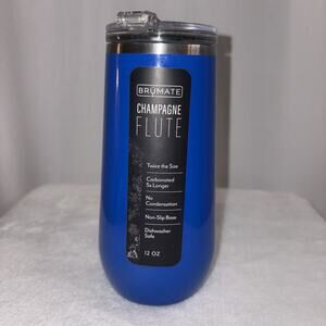 Brumate Insulated Champagne Flute 12oz Tumbler Flip Lid Royal Blue NWT